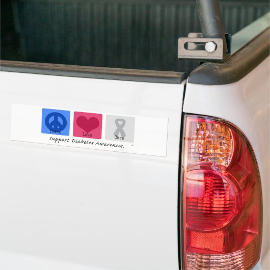 FriedensLiebe-Diabetes Autoaufkleber (Auf Lkw)