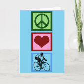 FriedensLiebe, die blauen Radfahrer radfährt Feiertagskarte (Vorderseite)