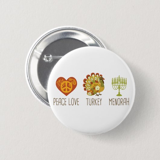 FriedensLiebe die Türkei Menorah Button (Vorne & Hinten)