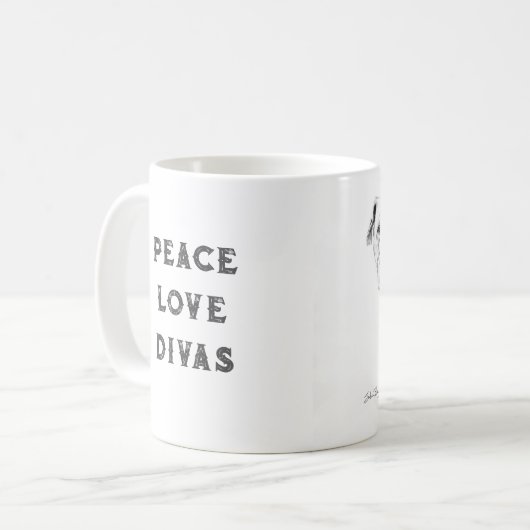 FRIEDENSLIEBE DIVAS Tasse (Vorderseite Links)