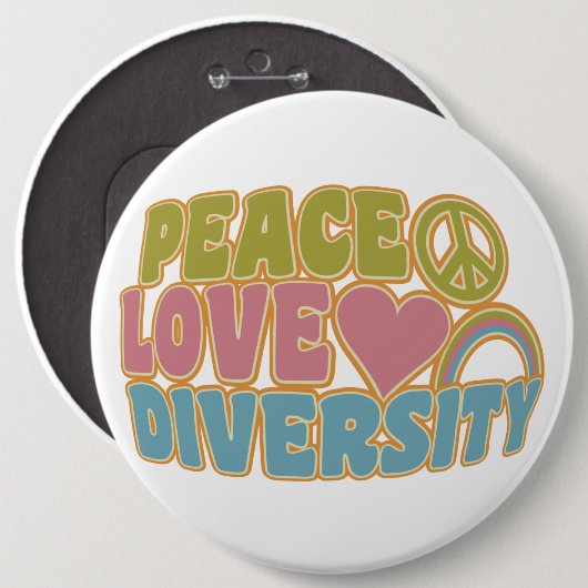 FRIEDENSLiebe-DIVERSITY-Knopf - kolossal Button (Vorne & Hinten)