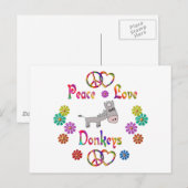 FRIEDENSLIEBE DONKEYS POSTKARTE (Vorne/Hinten)