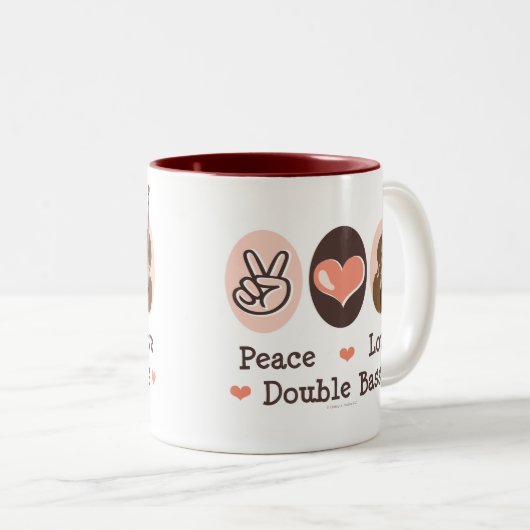 FriedensLiebe-doppelter Bass-Tasse Zweifarbige Tasse (VorderseiteRechts)