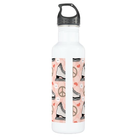 FriedensLiebe-Eis-Skaten BPA geben frei Edelstahlflasche (Rückseite)
