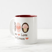FriedensLiebe-Eiscreme-Tasse Zweifarbige Tasse (Vorderseite Links)