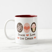 FriedensLiebe-Eiscreme-Tasse Zweifarbige Tasse (Links)