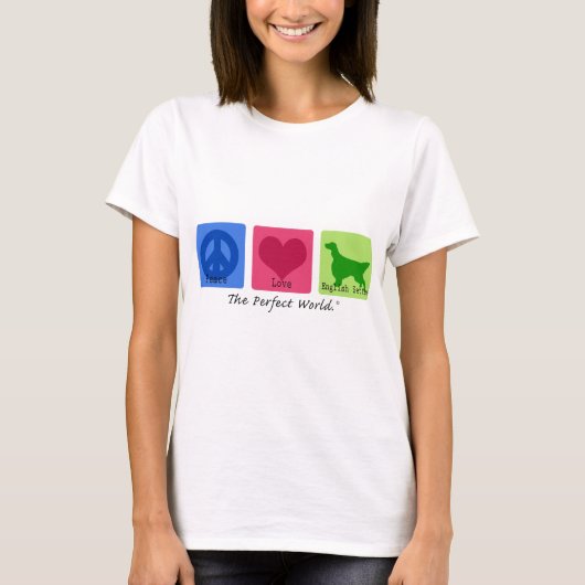 FriedensLiebe-englischer Setzer T-Shirt (Vorderseite)