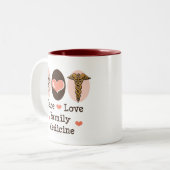 FriedensLiebe-Familien-Medizin-Tasse Zweifarbige Tasse (Vorderseite Links)