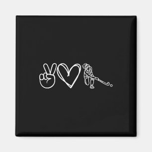 Friedensliebe Feldhockey Minimalistischer Sport Gr Magnet