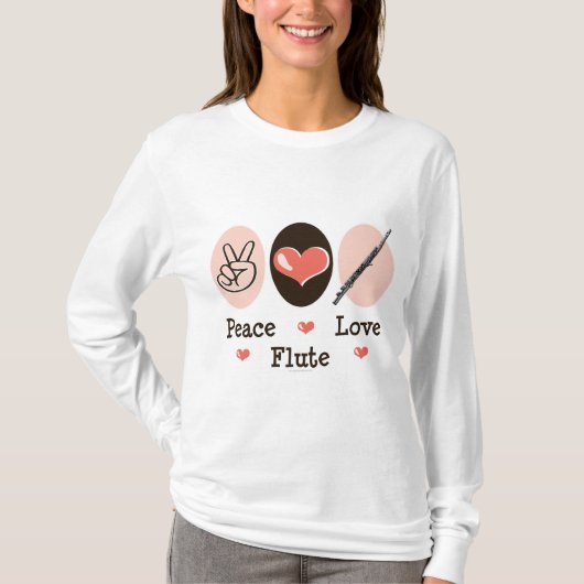 FriedensLiebe-FlöteHoodie T-Shirt (Vorderseite)