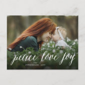 FriedensLiebe-Freude-einfache Feiertagspostkarte (Vorderseite)