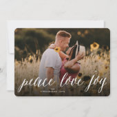 FriedensLiebe-Freude-Skript-moderne Feiertagskarte (Vorderseite)