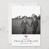 FriedensLiebe-Freude-Weihnachtsfeiertag verbindet Feiertagskarte (Vorderseite)