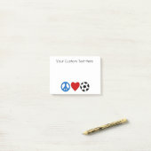 FriedensLiebe-Fußball-Fußball klebriges Notezs Post-it Klebezettel (Auf Schreibtisch)