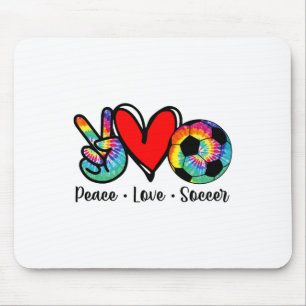 Friedensliebe Fußball Tie Dye Design Frauen Teenag Mousepad