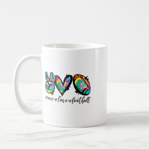 Friedensliebe-Fußballspieler Tie-Dye-Amerikanische Kaffeetasse
