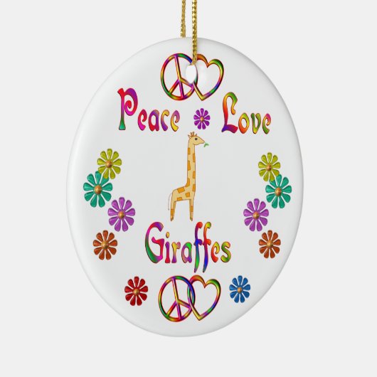 FRIEDENSLiebe-GIRAFFEN Keramik Ornament (Rechts)