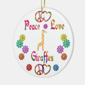 FRIEDENSLiebe-GIRAFFEN Keramik Ornament (Links)