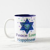 FriedensLiebe-Glück Zweifarbige Tasse (Links)