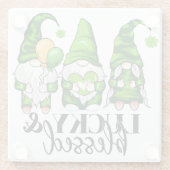 FRIEDENSLIEBE GLÜCKLICH STARTEN TAG NIEDLICHE GNOM GLASUNTERSETZER (Rückseite)