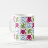 FriedensLiebe-glückliche Kleeblatt-Muster-Tasse Kaffeetasse (Vorderseite Links)