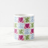 FriedensLiebe-glückliche Kleeblatt-Muster-Tasse Kaffeetasse (Mittel)