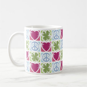 FriedensLiebe-glückliche Kleeblatt-Muster-Tasse Kaffeetasse
