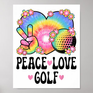 Friedensliebe Golf Liebhaber 60er 70er Hippie Outf Poster