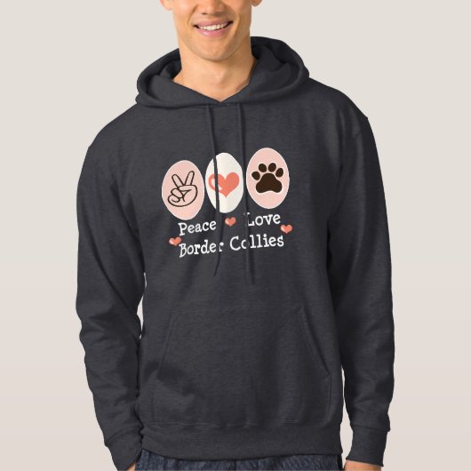 FriedensLiebe-GrenzCollies-mit Kapuze Sweatshirt (Vorderseite)