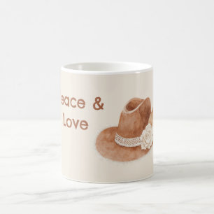 Friedensliebe Groovy Hut Creme Blume Kaffeetasse
