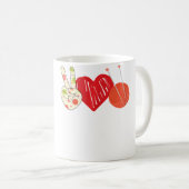 Friedensliebe Häkeln Lustiger Häkelstricker Strick Kaffeetasse (VorderseiteRechts)