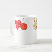 Friedensliebe Häkeln Lustiger Häkelstricker Strick Kaffeetasse (Vorderseite Links)