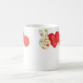 Friedensliebe Häkeln Lustiger Häkelstricker Strick Kaffeetasse (Mittel)