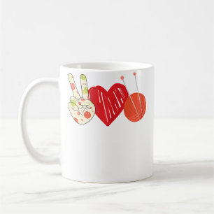 Friedensliebe Häkeln Lustiger Häkelstricker Strick Kaffeetasse
