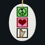 FriedensLiebe-Harfe Keramik Ornament<br><div class="desc">FriedensLiebe-Harfe. Ein niedliches Geschenk für einen Harpist der Lieben,  die das Cembalo spielen. Ein schönes Musikergeschenk.</div>