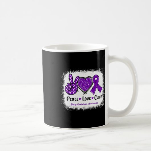 Friedensliebe Heilung Drogenüberdosis-Bewusstsein Kaffeetasse (Rechts)