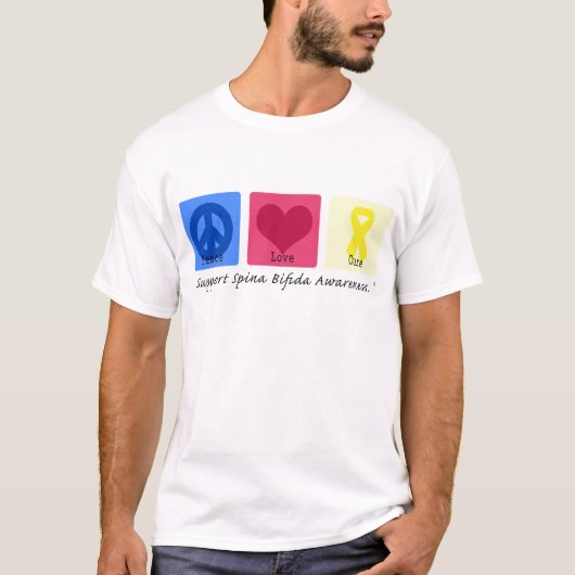 FriedensLiebe-Heilungs-Spina Bifida T-Shirt (Vorderseite)