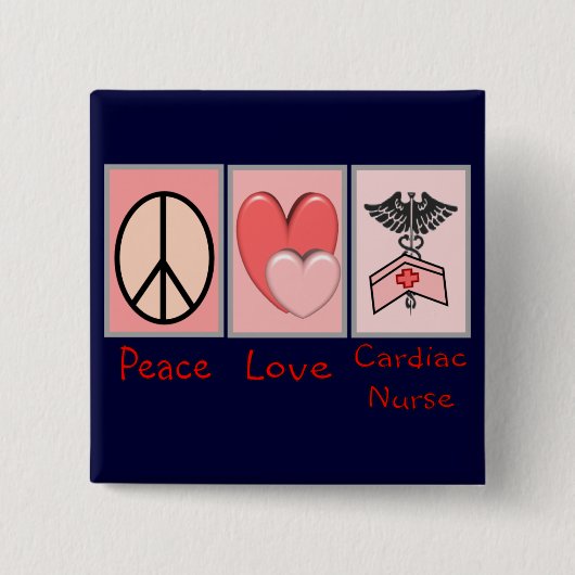 FriedensLiebe-Herzkrankenschwester Button (Vorderseite)