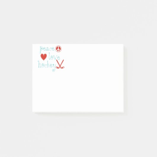 FriedensLiebe-Hockey Post-it Klebezettel (Vorderseite)