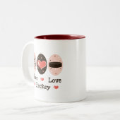 FriedensLiebe-Hockey-Tasse Zweifarbige Tasse (Vorderseite Links)