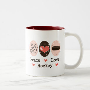 FriedensLiebe-Hockey-Tasse Zweifarbige Tasse