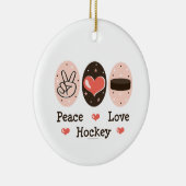 FriedensLiebe-Hockey-Verzierung Keramik Ornament (Rechts)
