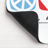 FriedensLiebe-Hund Mousepad (Ecke)