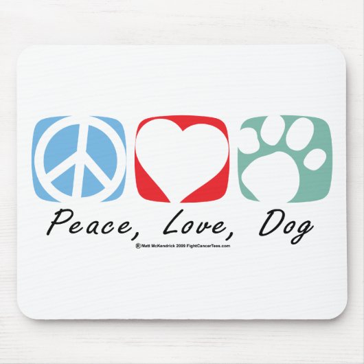 FriedensLiebe-Hund Mousepad (Vorne)
