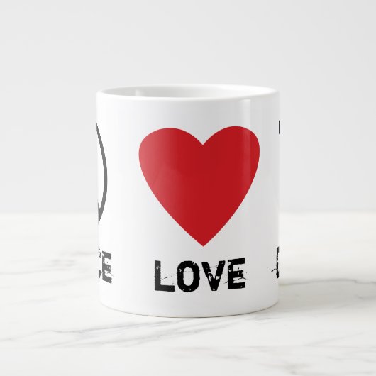 FriedensLiebe-Hunde Jumbo-Tasse (Vorderseite)