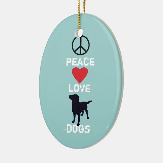 FriedensLiebe-Hunde Keramik Ornament (Links)