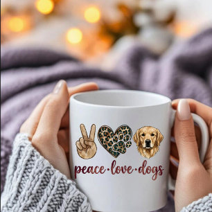 Friedensliebe-Hunde-Tasse Geschenk für Golden Re Kaffeetasse