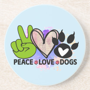 Friedensliebe Hunde Untersetzer – Boho-Geschenk fü