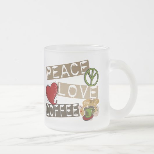 FRIEDENSLiebe-KAFFEE 2 Mattglastasse (Rechts)