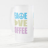 FriedensLiebe-Kaffee Mattglas Bierglas (Vorderseite Links)